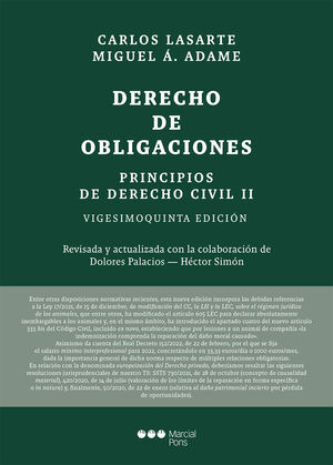 PRINCIPIOS DE DERECHO CIVIL 25ª ED. TOMO II: DERECHO DE OBLIGACIONES