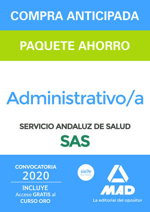 PAQUETE AHORRO Y TEST ONLINE GRATIS ADMINISTRATIVO DEL SERVICIO ANDALUZ DE SALUD