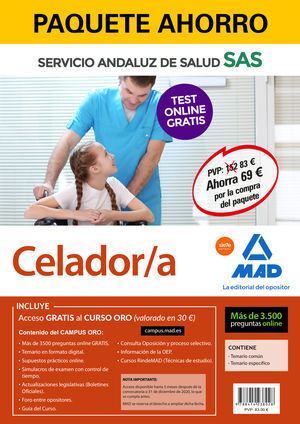 PAQUETE AHORRO Y TEST ONLINE GRATIS CELADOR/A DEL SERVICIO ANDALUZ DE SALUD